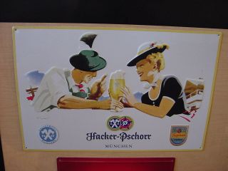 1 Metal Beer Sign.  Hacker - Pschorr Munchen