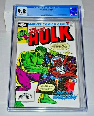 Incredible Hulk 271 Cgc 9.  8 White Pages 1st Rocket Raccoon 1985