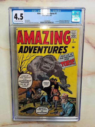 Adventures 1 Search For Torr Atlas Comics June 1961 Cgc 4.  5 Graded Ditko