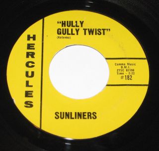 The Sunliners 7 " 45 Hear Garage Rock Hully Gully Twist Hercules 182 Sweet Little