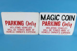 Vintage Magic Coin Restaurant Parking Only Metal Signs