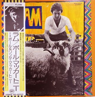 Paul Mccartney " Ram " Rare Japanese Lp W/apple Picture Obi Beatles Wings