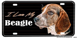 I Love My Beagle Aluminum License Plate
