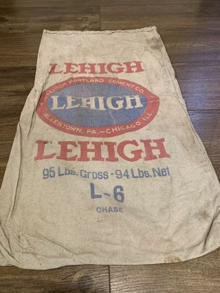 Lehigh Portland Cement Sack Bag Chicago,  Illinois