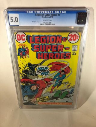 Legion Of - Heroes 1 Cgc 5.  0 Dc 1973 Nick Cardy Cover Superboy Off - Wht Page