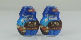 2 X Maxwell House (rare Htf Disc) Iced Coffee House Blend 1.  62 Oz Bb 10/16