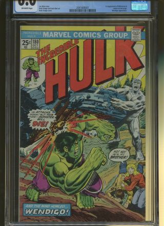 Incredible Hulk 180 CGC 6.  0 | Marvel 1974 | 1st Wolverine (Cameo).  Wendigo App. 2