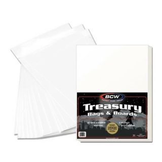 Pack Of 25 Bcw Premade Treasury Comic Book Archival Poly Bags,  Backer Boards