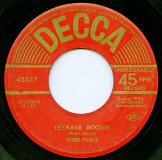 Webb Pierce On Decca —teenage Boogie— Rockabilly Bopper 45 | Japan Orig | Listen