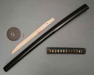 KATANA KOSHIRAE Antique Japanese samurai sword mountings tsuba saya tsuka menuki 3