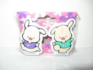 Vintage Sanrio Pippo Pig Hello Kitty Friend Character 2 Clips Metal