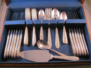 Antique Vintage National Silver Narcissus Silverplate 40pc Flatware Service 12