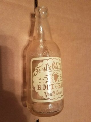 Vintage Frostie Old Fashion Root Beer Bottle,  Cream Graphics,  12 Oz Baltimore Md