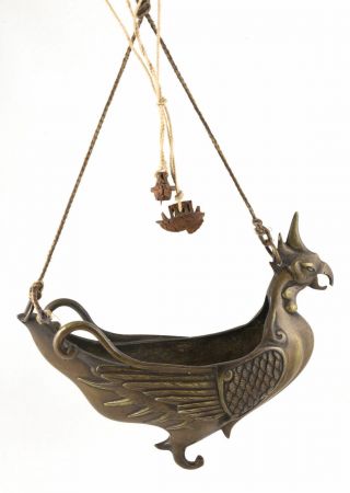 Early Chinese Bronze HANGING PHOENIX INCENSE BURNER Censer Archaic Style Qing 7