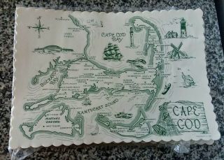21 Vintage 1962 Cape Cod & Islands Map Paper Placemats By Royal Coatesville Pa