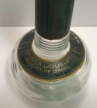 Vintage Empty Sabra Liqueur Of Israel Bottle With Cap 3