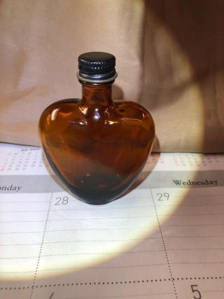Paul Masson Mini Rare Tawny Port Heart Shaped Bottle Brown Glass 3 - 1/2” 2