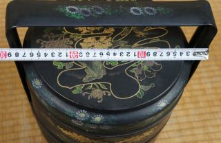 Tea box Sencha 1900 Japanese lacquer decoration Bento craft 10