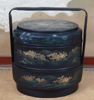Tea Box Sencha 1900 Japanese Lacquer Decoration Bento Craft