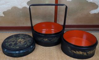 Tea box Sencha 1900 Japanese lacquer decoration Bento craft 4