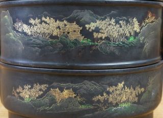Tea box Sencha 1900 Japanese lacquer decoration Bento craft 7