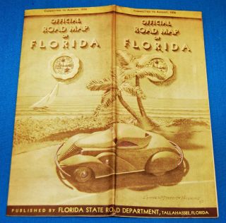 1936 Florida Official State Road Map