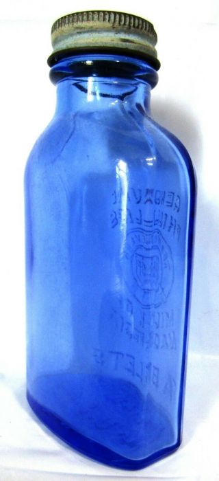 Phillips Milk of Magnesia Tables Cobalt Blue Bottle - Steel Cap 3