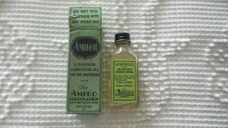 Vintage Amproil Bottle & Box Household Oil For Precision Devices Ampro Corp.