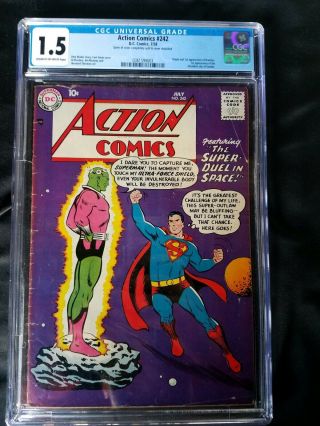 Action Comics 242 Cgc 1.  5 (jul 1958) Origin & 1st App Of Brainiac,  Key Book