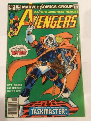 Avengers 196 (marvel Comics 1980) 1st Full Appearance Of Taskmaster Vg,