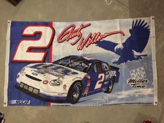 Nascar Miller Lite Racing Rusty Wallace 2 Ford Taurus Stock Car Beer Large Flag