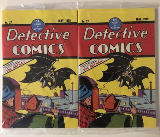 Qty2 Lootcrate Detective Comics No.  27 1939 Dc Authentic Reprint Nip Wcoa