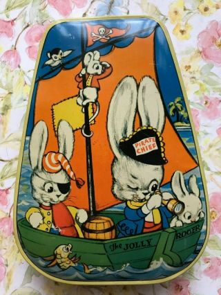Vintage George Horner Candy Tin Box The Jolly Roger Bunny England
