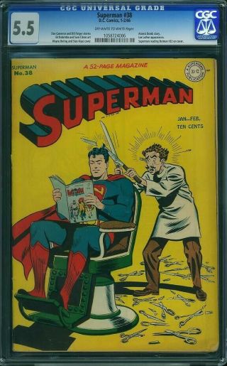 Superman 38 Dc Comics Cgc 5.  5 Atomic Bomb Story Reads Batman 32
