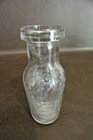 Antique Clear Glass Bottle With Stopper Style Top (8t076)