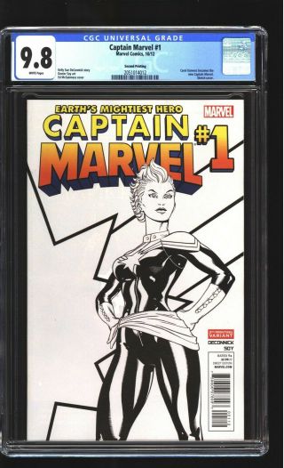 Captain Marvel 1 Cgc 9.  8 Nm/mint 2nd Print Carol Danvers Becomes Captain Marvel