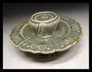 Korean Goryeo Celadon Tea Bowl Base / W 13×h 6.  5[cm]