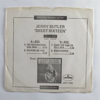 70s Soul Funk 45 Jerry Butler Sweet Sixteen Mercury 4 - Song Ep 33rpm Promo Hear