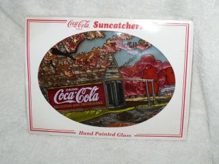 Coca - Cola Coke Brand Sun Catcher Hand Painted Glass 1997