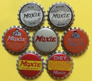 7 Different Moxie Nos Cork Lined Bottle Caps
