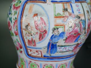 PAIR Antique Chinese Porcelain Famille Rose Chilong Dragon Vase 19th C QING 11