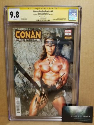 Conan The Barbarian 1 Cgc 9.  8 Ss Photo Variant Signed Arnold Schwarzenegger