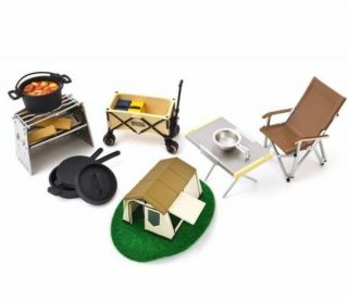 Miniature Camp Tent Table Chair Japanese Gashapon 1 Blind Box Toy Random