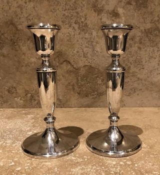 Stunning Pair Vintage Hallmarked Solid Silver Candlesticks 1959,  15cm Tall,  Vgc