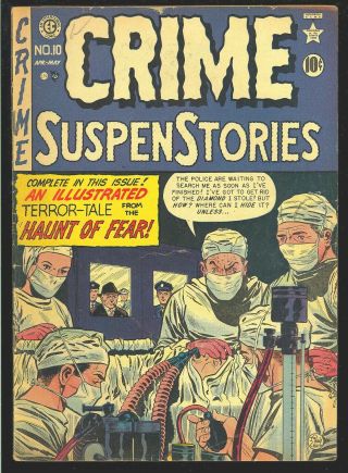 Crime Suspenstories 10 Pre - Code Golden Age Ec Horror Comic 1952 Vg -