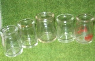 5 Vintage Miniature Glass Restaurant Small Milk/cream Bottles