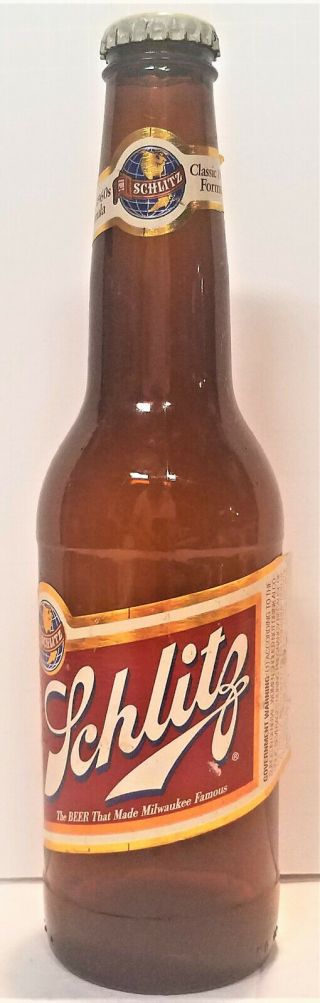 Schlitz Vintage Schlitz Beer Empty Bottle 12 Oz Milwaukee Famous W Cap / R5