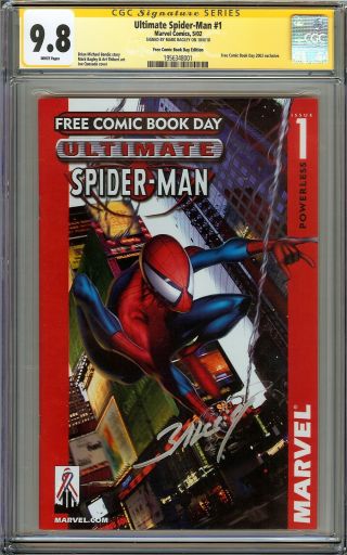 Ultimate Spider - Man 1 Cgc 9.  8 Ss Mark Bagley Comic Book Day Quesada Cover