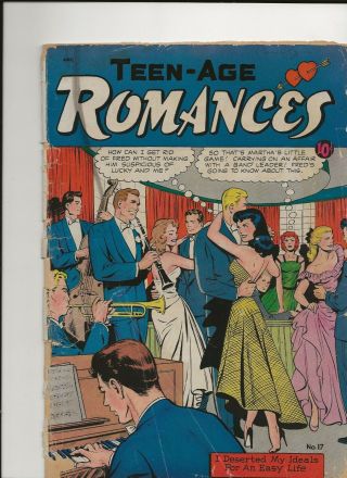 Teen - Age Romances 17 1951 St.  John Golden Age Romance Comic Matt Baker Art Fr