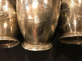 Rare Set Of Coin Silver Punch Cups 1850’s